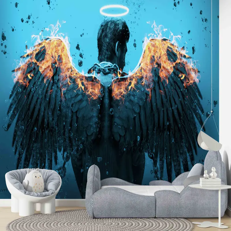Modern Wall Stickers, Wall Decoration, Abstract Angel Wall Painting, Man Mural, The Sleepless Groom Wall Stickers, Wall Decals Murals, - 2