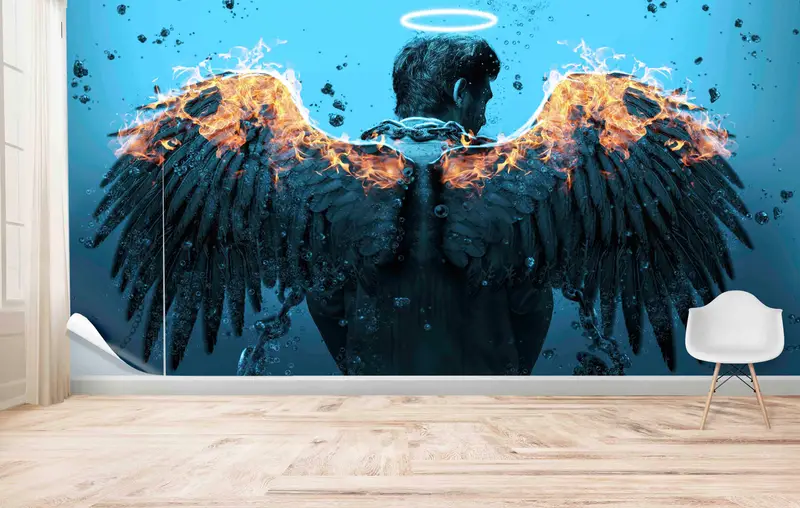Modern Wall Stickers, Wall Decoration, Abstract Angel Wall Painting, Man Mural, The Sleepless Groom Wall Stickers, Wall Decals Murals, - 3