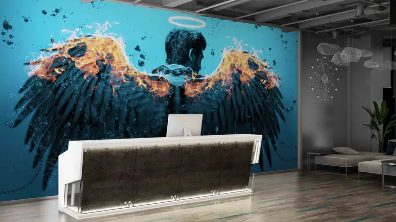 Modern Wall Stickers, Wall Decoration, Abstract Angel Wall Painting, Man Mural, The Sleepless Groom Wall Stickers, Wall Decals Murals, - 10