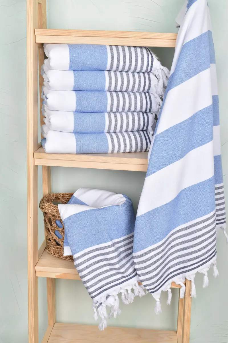 Sand-free towel, Employee Gifts, 68x36 Cotton Striped Terry Towel, Authentic Turkish hammam peshtemal, Gym Towel, Wedding Gift, Bachelor Gifts - 3
