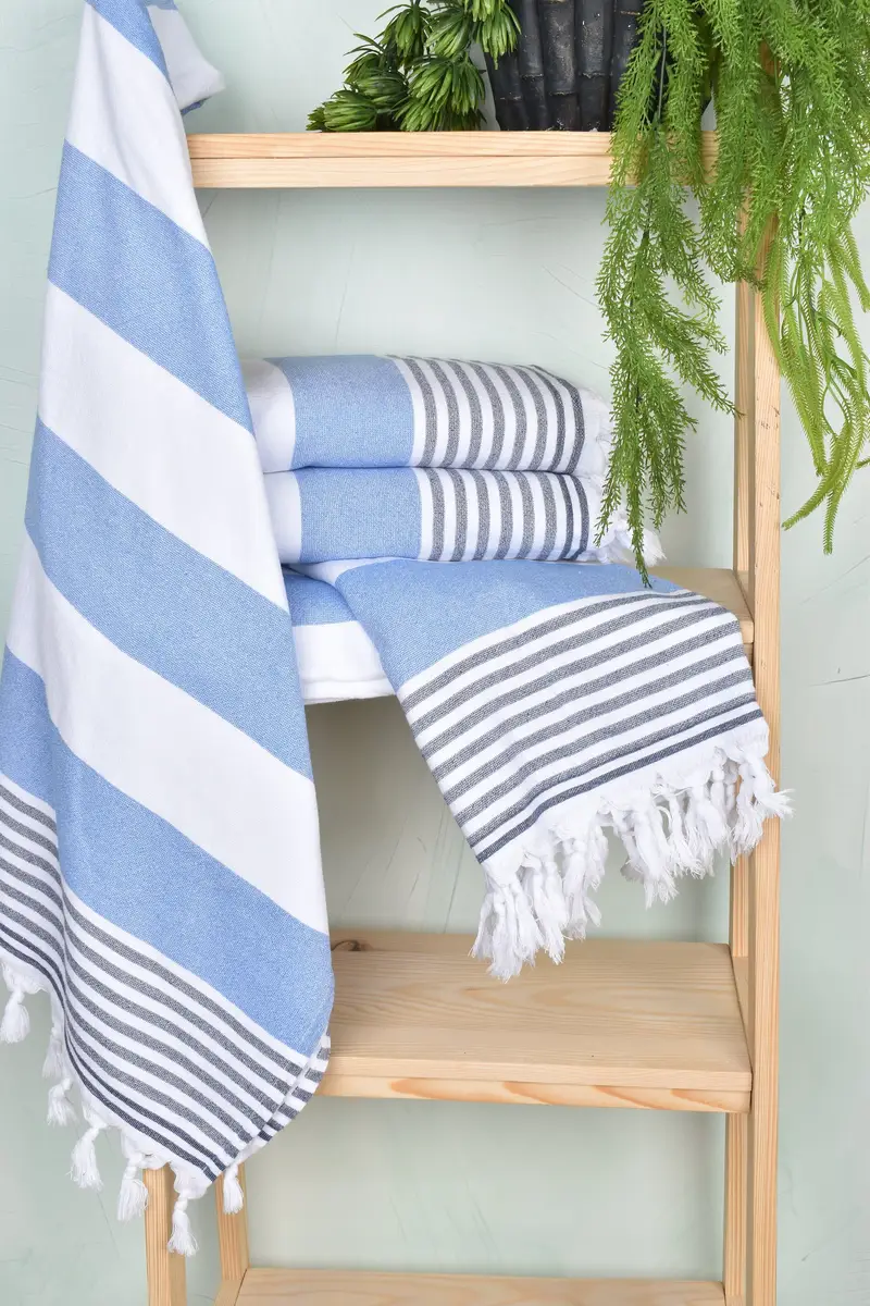 Sand-free towel, Employee Gifts, 68x36 Cotton Striped Terry Towel, Authentic Turkish hammam peshtemal, Gym Towel, Wedding Gift, Bachelor Gifts - 6
