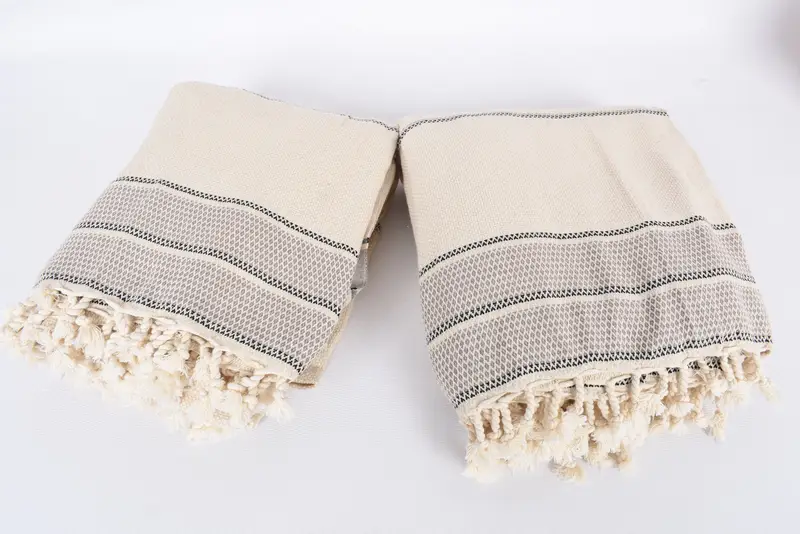 Woven Blanket, 104x96 Cotton Striped Towel, Turkish Beach Blanket, Throw Blanket Couch, Custom Wedding Gifts, Turkish Bedcover, Welcome Wedding Gift - 6