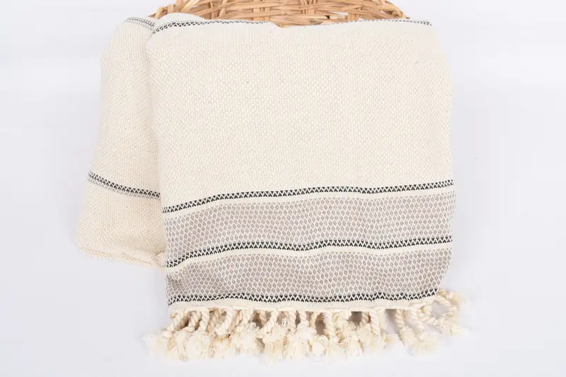 Woven Blanket, 104x96 Cotton Striped Towel, Turkish Beach Blanket, Throw Blanket Couch, Custom Wedding Gifts, Turkish Bedcover, Welcome Wedding Gift - 5