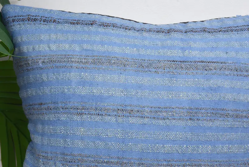 Crochet Pattern Cushion, Indoor Cushion Case, Throw Kilim Pillow, Pillow Sham, 12x12 Blue Pillow, Turkish Pillow, Vintage Pillow - 2
