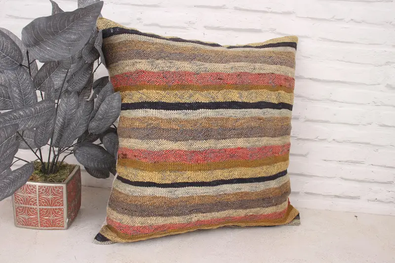 Christmas Cushion, Authentic Pillow, Interior Designer Pillow, Muted Cushion Case, Kilim Pillow Cover, 20x20 Red Pillow, Cushion Cover, Boho Pillow - 3