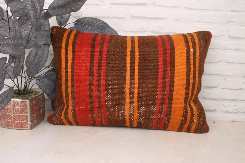 Pillow for Sofa, Pillow Cover, 16x24 Red Pillow Cover, Wholesale Cushion, Kilim Pillow Cover, Anatolian Pillow Cover, Kilim Pillow - 1