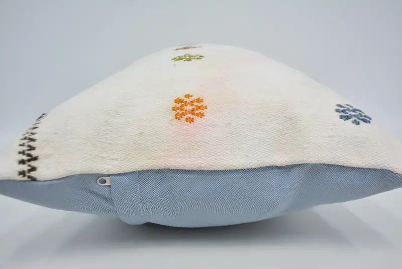 Turkish Pillow, 16x24 White Pillow Case, Cushion Case, Home Decor Pillow, Tapestry Pillow Cover, Turkish Bench Pillow Case, Turkish Kilim Pillow - 5