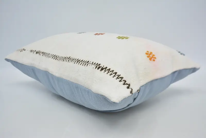 Turkish Pillow, 16x24 White Pillow Case, Cushion Case, Home Decor Pillow, Tapestry Pillow Cover, Turkish Bench Pillow Case, Turkish Kilim Pillow - 6