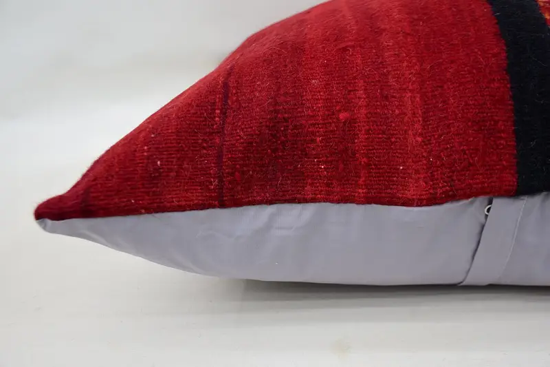 28x28 Red Pillow Case, Sustainable Pillow Case, Turkish Pillow, Pillow Case, Vintage Pillow, Vintage Kilim Throw Pillow - 5