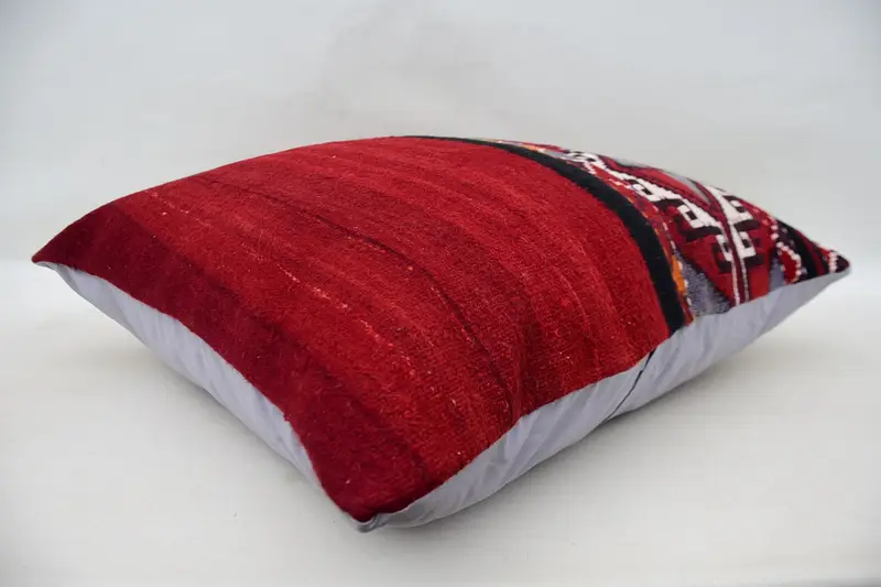 28x28 Red Pillow Case, Sustainable Pillow Case, Turkish Pillow, Pillow Case, Vintage Pillow, Vintage Kilim Throw Pillow - 6