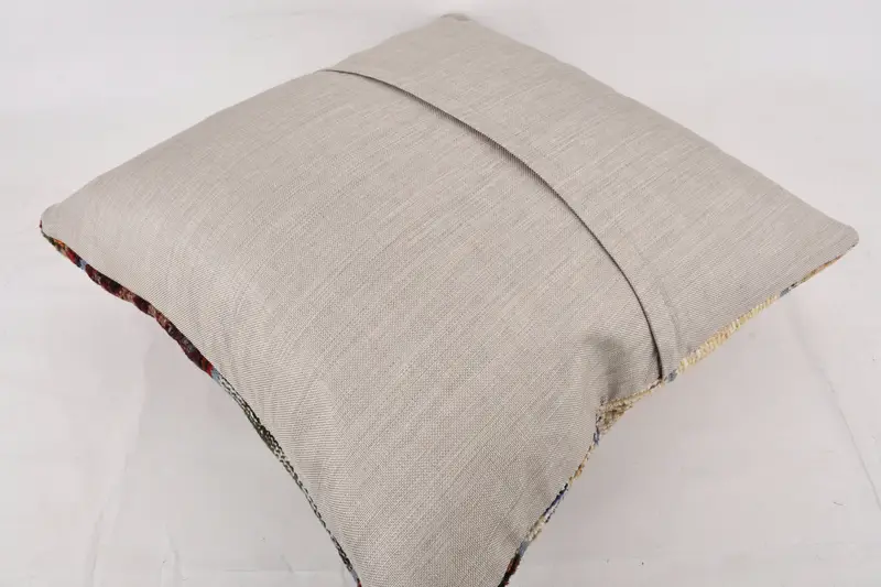 Boho Throw Cushion Case, Comfy Throw Cushion Cover, Throw Kilim Pillow, 24x24 Beige Cushion Case, Vintage Kilim Throw Pillow, Gift Pillow, Pillow - 7