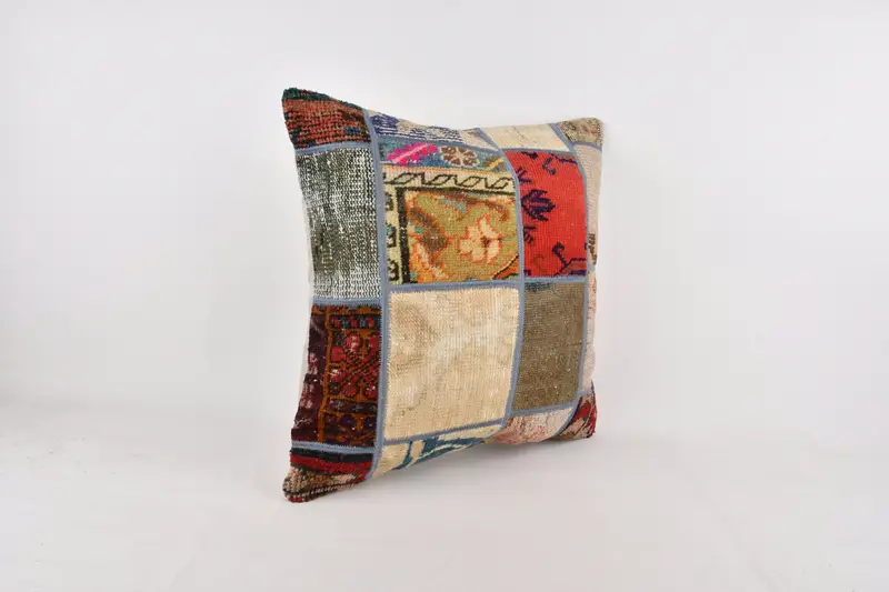 Boho Throw Cushion Case, Comfy Throw Cushion Cover, Throw Kilim Pillow, 24x24 Beige Cushion Case, Vintage Kilim Throw Pillow, Gift Pillow, Pillow - 2