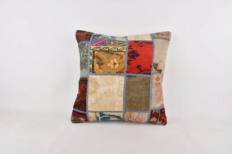Boho Throw Cushion Case, Comfy Throw Cushion Cover, Throw Kilim Pillow, 24x24 Beige Cushion Case, Vintage Kilim Throw Pillow, Gift Pillow, Pillow - 1