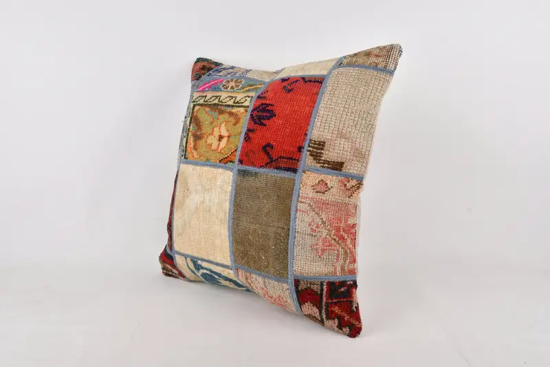 Boho Throw Cushion Case, Comfy Throw Cushion Cover, Throw Kilim Pillow, 24x24 Beige Cushion Case, Vintage Kilim Throw Pillow, Gift Pillow, Pillow - 3