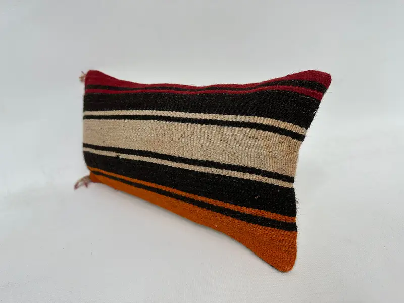 Customized Pillow, Pillow Sham, Decorative Bolster Pillow, Turkish Kilim Pillow, Kilim Pillow, Interior Designer Pillow, 8x16 Brown Pillow - 4