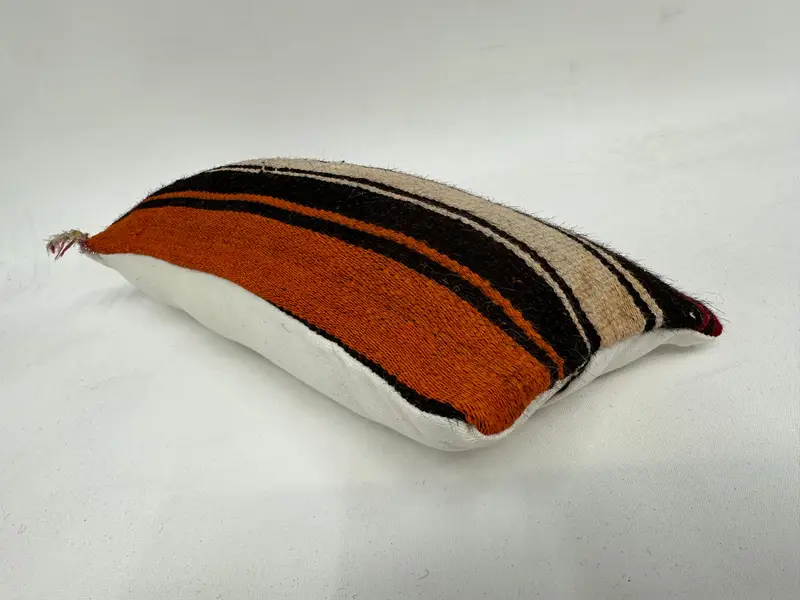 Customized Pillow, Pillow Sham, Decorative Bolster Pillow, Turkish Kilim Pillow, Kilim Pillow, Interior Designer Pillow, 8x16 Brown Pillow - 6