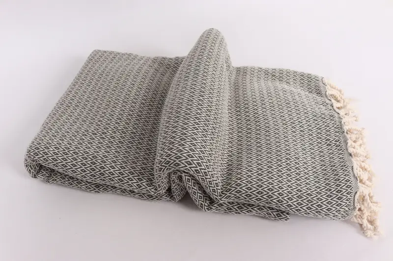 Housewarming Gift, Aesthetic Blanket, 96x80 Cotton Diamond Towel, Turkish Cotton Throw Blanket, Bedspread, Gift For Bride, Bridal Shower Gift - 6