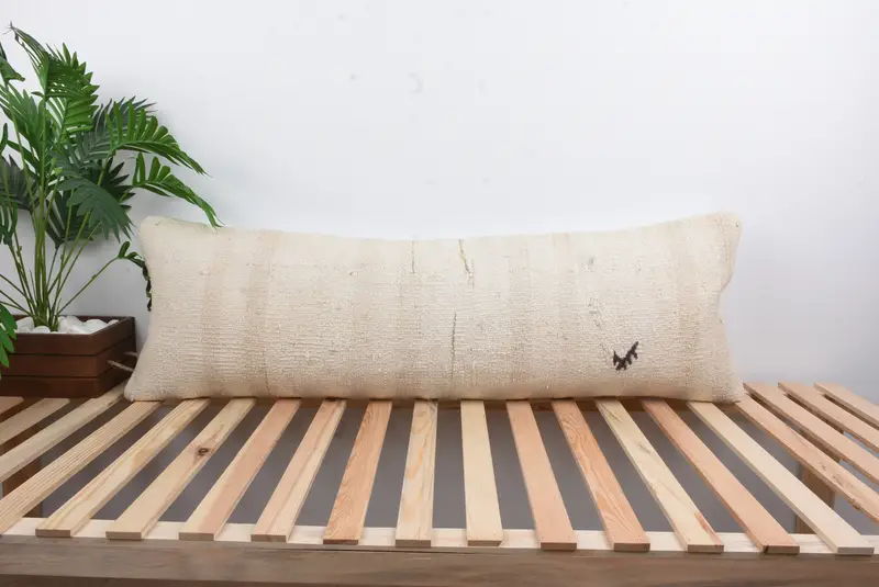 Cushion Cover, Kilim Pillow, 16x48 White Cushion Case, Vintage Kilim Throw Pillow, Interior Designer Pillow, Cozy Throw Cushion Cover - 1
