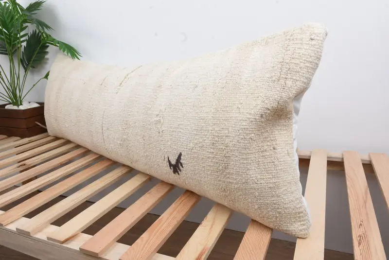 Cushion Cover, Kilim Pillow, 16x48 White Cushion Case, Vintage Kilim Throw Pillow, Interior Designer Pillow, Cozy Throw Cushion Cover - 5