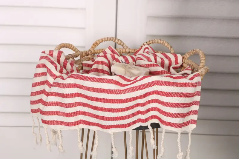 First Wedding Anniversary Gift, 40x18 Cotton Striped Towel, Gift For Her, Baby Boy Gift, Personalized Hand Towel, Personalized Gifts, Wedding Favors - 2