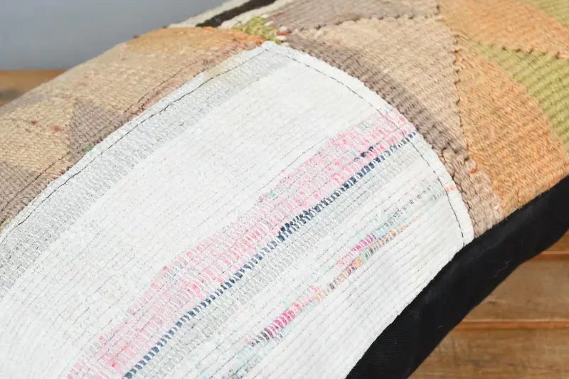 Pillow Cover, Antique Pillows, 12x20 White Pillow Sham, Ethnical Kilim Rug Pillow, Seat Pillow Cover, Traditional Pillow Sham, Home Decor Pillow - 3