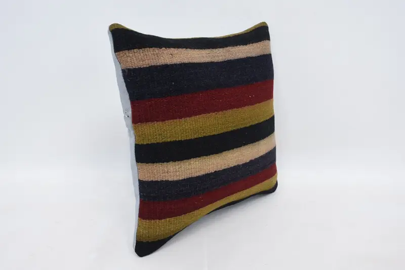 Pillow Sham, Turkish Corner Pillow Sham, Shabby Chic Cushion Cover, 16x16 Brown Pillow Case, Kilim Cushion Sham, Turkish Pillow, Kilim Pillow - 3