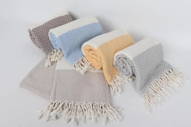 Lightweight towel, 70x36 Linen Diamond Towel, Best Friend Christmas Gift, Bridal Shower Favors, Bachelor Party Favors, Fouta towel, Yoga Towel - 5