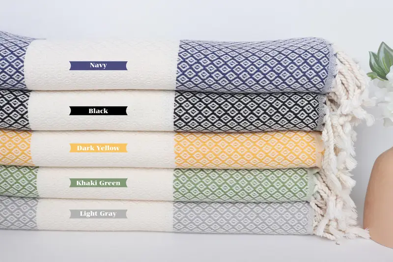 Lightweight towel, 70x36 Linen Diamond Towel, Best Friend Christmas Gift, Bridal Shower Favors, Bachelor Party Favors, Fouta towel, Yoga Towel - 1