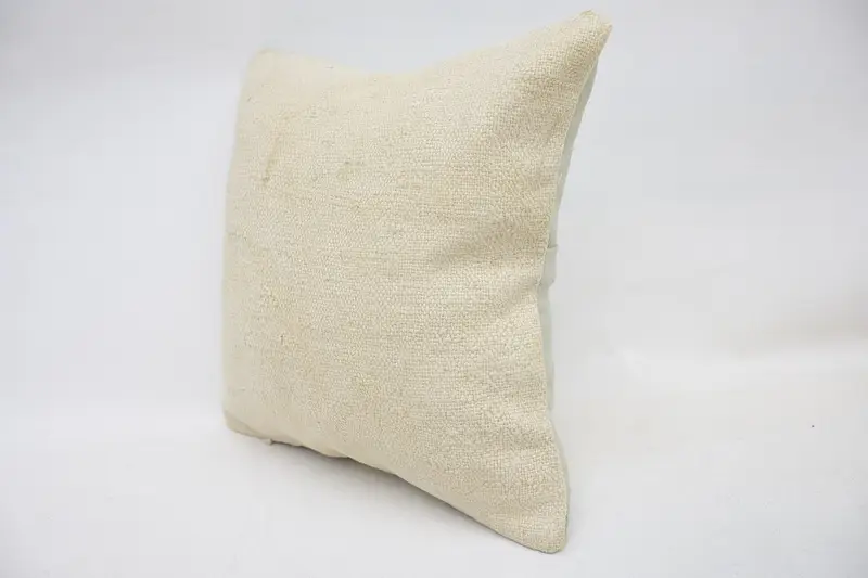Kilim Pillow Cover, Cushion, 12x12 Beige Cushion, Indoor Pillow Sham, Decorative Bolster Pillow, Boho Pillow, Boho Pillow Sham Cover - 3
