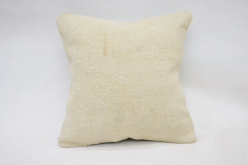 Kilim Pillow Cover, Cushion, 12x12 Beige Cushion, Indoor Pillow Sham, Decorative Bolster Pillow, Boho Pillow, Boho Pillow Sham Cover - 1