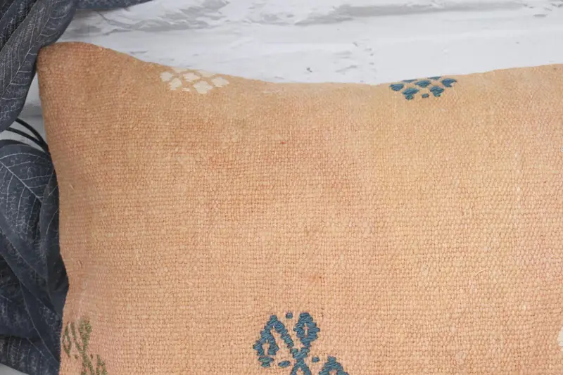 Aztec Cushion Case, Vintage Kilim Pillow, Antique Pillows, 10x20 Orange Cushion, Gift Pillow, Pillow Cover, Comfy Throw Cushion Cover - 2