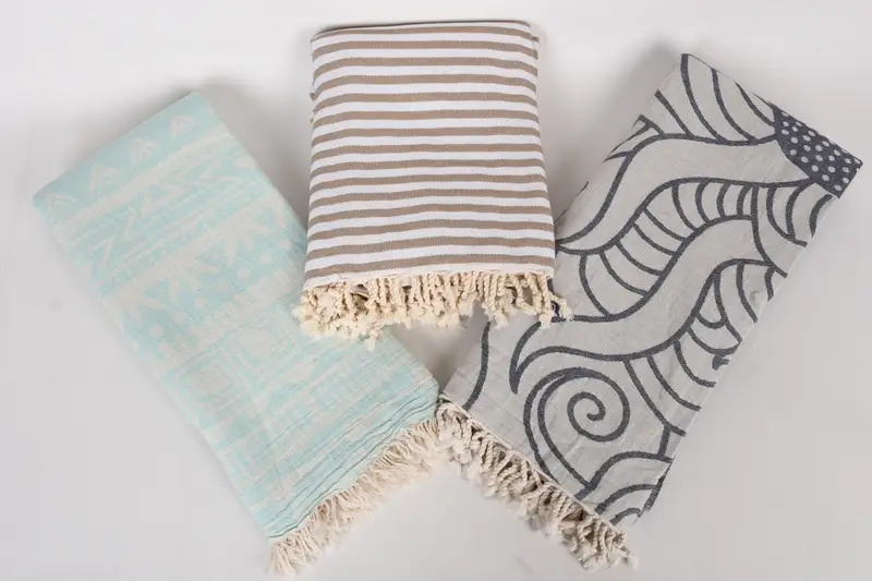 Beach Wedding Favor, Throw Blanket for Bed, Bachelorette Party Favors, Monogram Blanket, Woven Throw Blanket, 80x60 Cotton Set of 5 Towel - 7