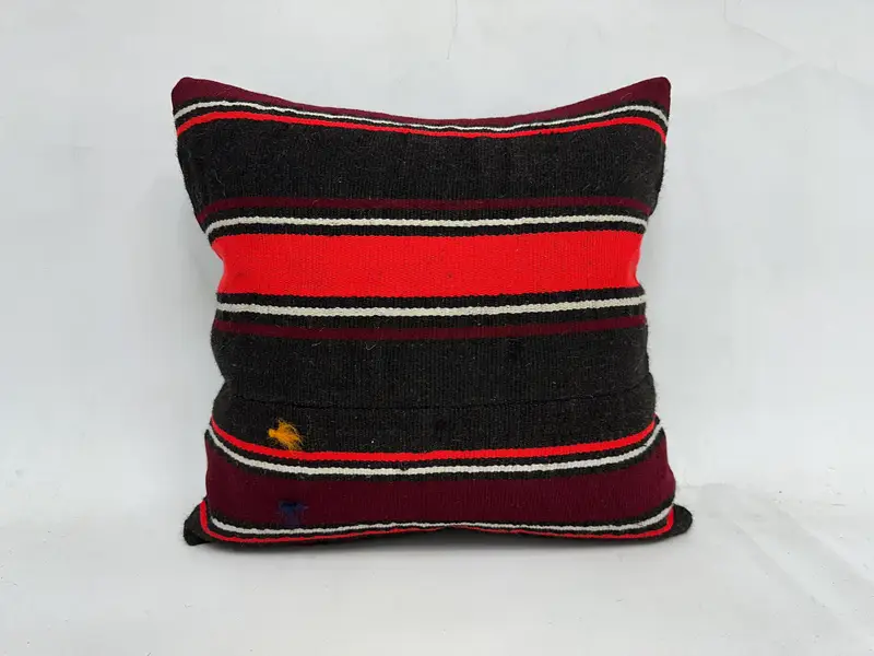 Boho Pillow, 20x20 Brown Pillow, Kilim Pillow Cover, Pillow Cover, Bolster Throw Cushion Cover, Custom Pillow Cover, Turkish Kilim Pillow - 1