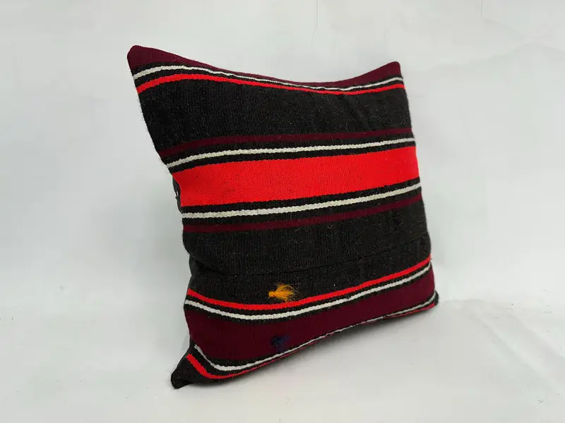 Boho Pillow, 20x20 Brown Pillow, Kilim Pillow Cover, Pillow Cover, Bolster Throw Cushion Cover, Custom Pillow Cover, Turkish Kilim Pillow - 3