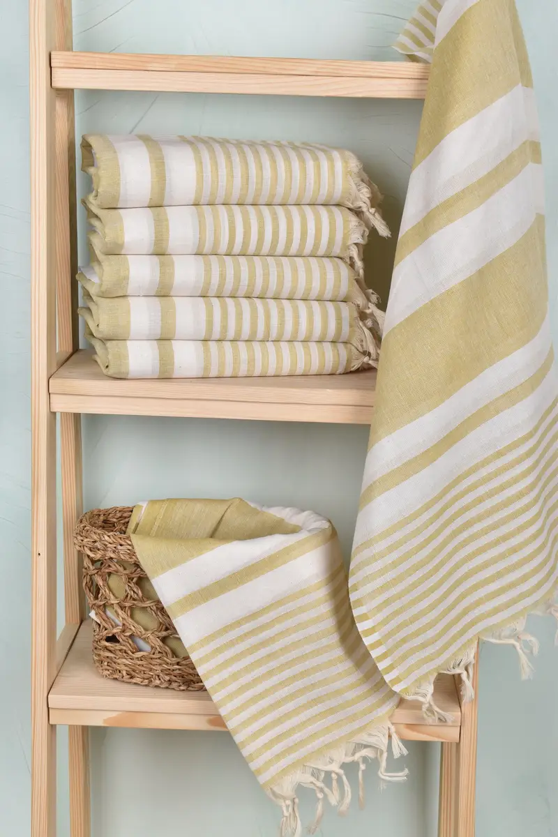 Home Decor Gifts, Hammam towel, 70x40 Cotton Striped Towel, Hammam Towel USA, Yoga Towel, Wedding Gift For Bride, Bachelor Bachelorette Party Favors - 3