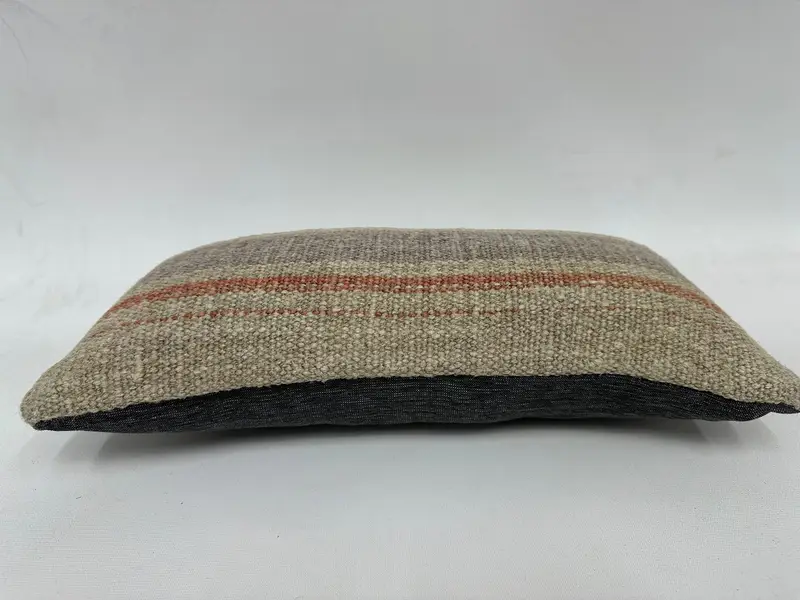 8x16 Beige Pillow, Pillow Case, Knitted Pillow Cover, Throw Kilim Pillow, Vintage Kilim Throw Pillow, Vintage Kilim Pillow - 5