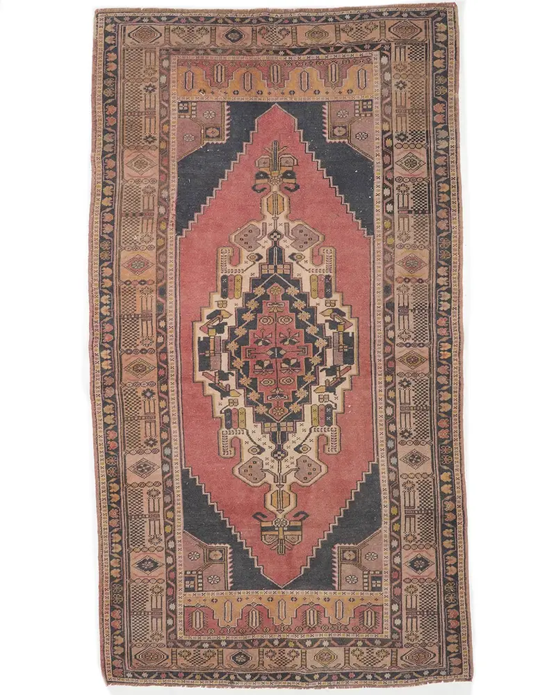 エレガントなレッドイカットラグ、4.6x8.4フィートのシックな装飾