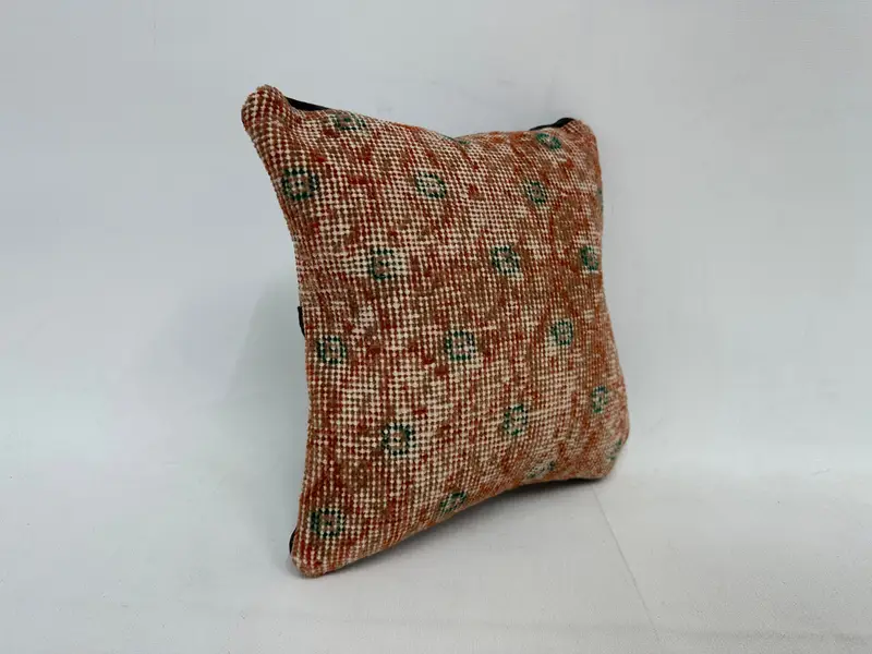 Cushion Cover, Turkish Pillow, 12x12 Red Pillow Cover, Turkish Kilim Pillow, Ethnic Pillow Cover Cushion, Vintage Pillow, Bed Cushion Cover - 3