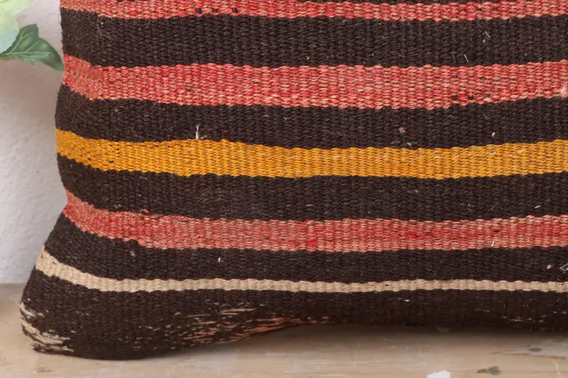 Kissenbedeckung, handgefertigter Teppichsitzkissenbedeckung, Vintage Kilim -Kissen, türkisches Kissen, 18x18 Rote Kissenabdeckung, Vintage -Kissen - 3