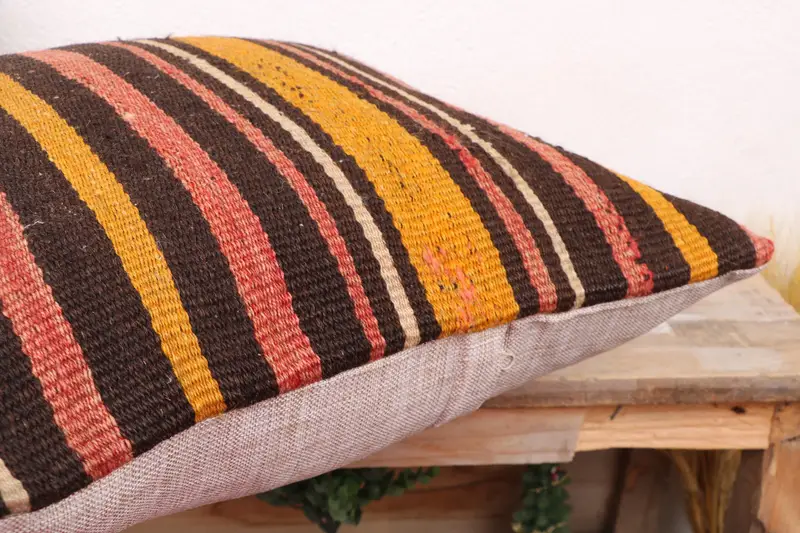 Kissenbedeckung, handgefertigter Teppichsitzkissenbedeckung, Vintage Kilim -Kissen, türkisches Kissen, 18x18 Rote Kissenabdeckung, Vintage -Kissen - 6