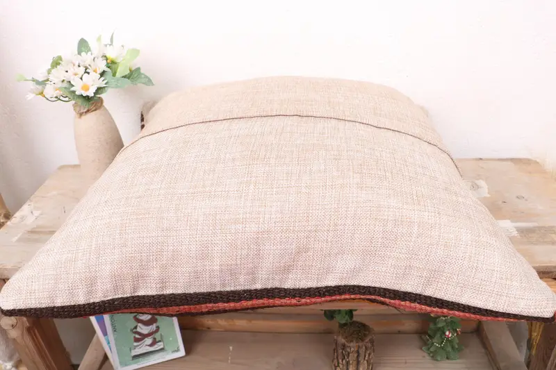Kissenbedeckung, handgefertigter Teppichsitzkissenbedeckung, Vintage Kilim -Kissen, türkisches Kissen, 18x18 Rote Kissenabdeckung, Vintage -Kissen - 7