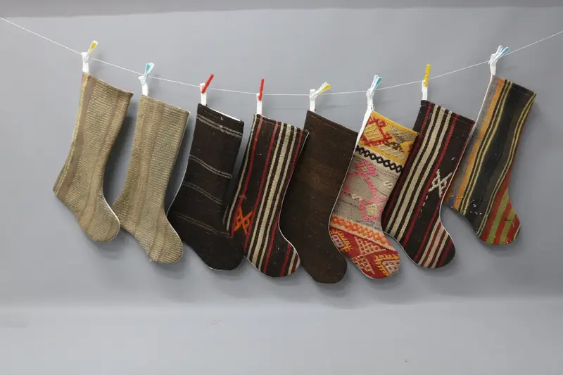 Festive Christmas Ornaments Pattern, 22 Inch Wide Christmas Stocking