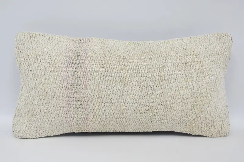 Beige Vintage Cushion Case, Moroccan 20x40 cm Euro Sham, Sunroom Pillow Cover - 1