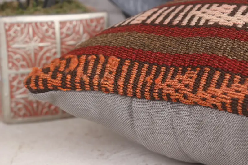 Armchair Cushion Case, Accent Throw Pillow, Lounge Throw Pillow Sham, Antique Pillows, Pillow for Sofa, Kilim Pillow, Pillow Case, 12x12 Red Pillow - 7