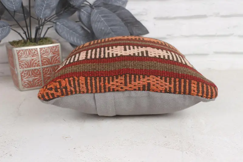 Armchair Cushion Case, Accent Throw Pillow, Lounge Throw Pillow Sham, Antique Pillows, Pillow for Sofa, Kilim Pillow, Pillow Case, 12x12 Red Pillow - 5