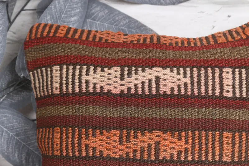Armchair Cushion Case, Accent Throw Pillow, Lounge Throw Pillow Sham, Antique Pillows, Pillow for Sofa, Kilim Pillow, Pillow Case, 12x12 Red Pillow - 2