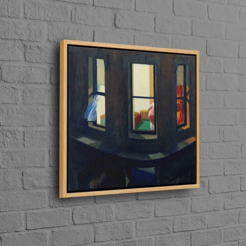 モダン リアリズム キャンバス: エドワード ホッパーの夜の窓アート プリント