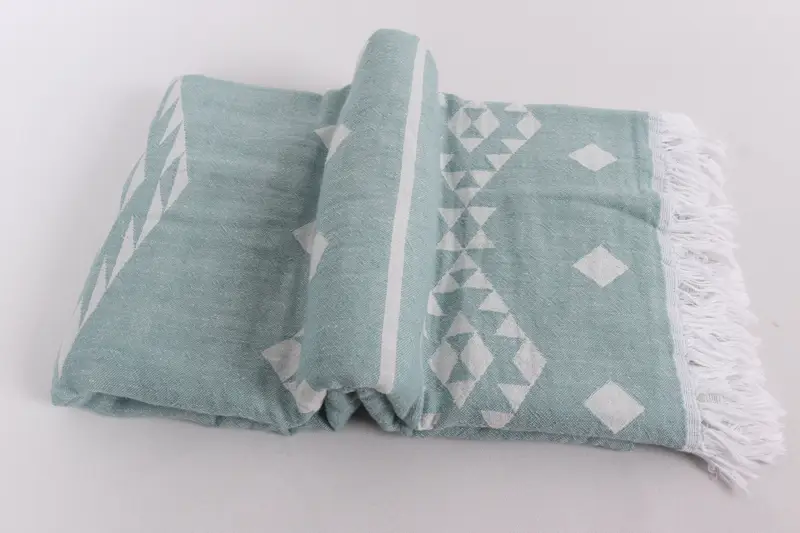 70x60 Cotton Geometric Towel, Turkish Blanket, Decorative Blanket, Christmas Tablecloth, Turkish Bedspread, Bridesmaid Gift, Custom Wedding Gifts - 6
