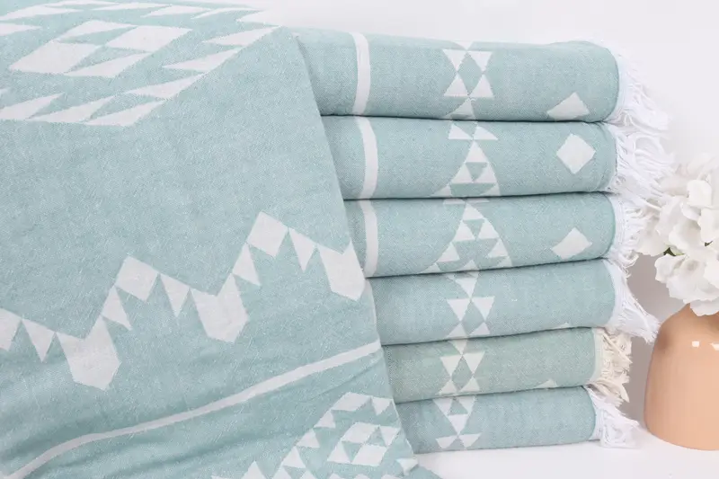 70x60 Cotton Geometric Towel, Turkish Blanket, Decorative Blanket, Christmas Tablecloth, Turkish Bedspread, Bridesmaid Gift, Custom Wedding Gifts - 1