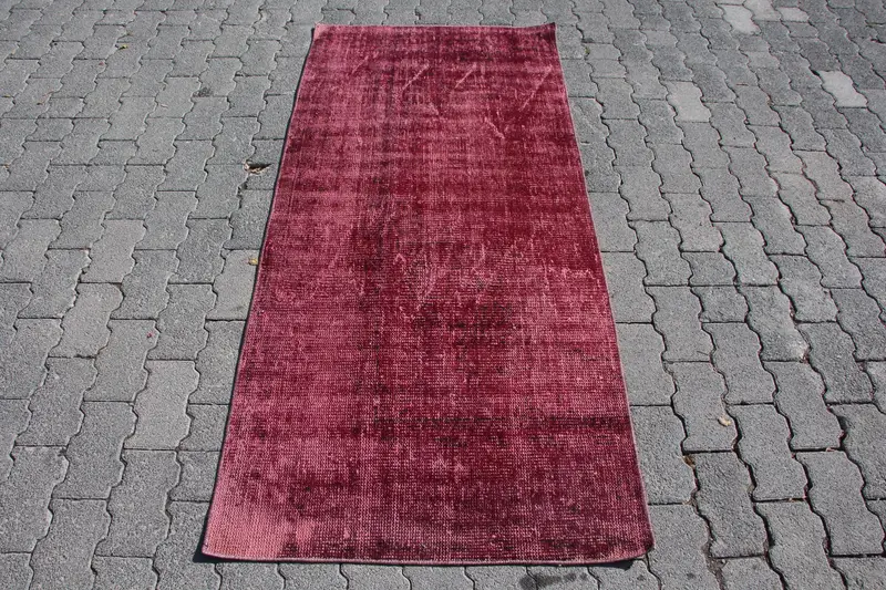 Alfombra morada con bordes negros, decoración elegante de 2,6 x 5,8 pies